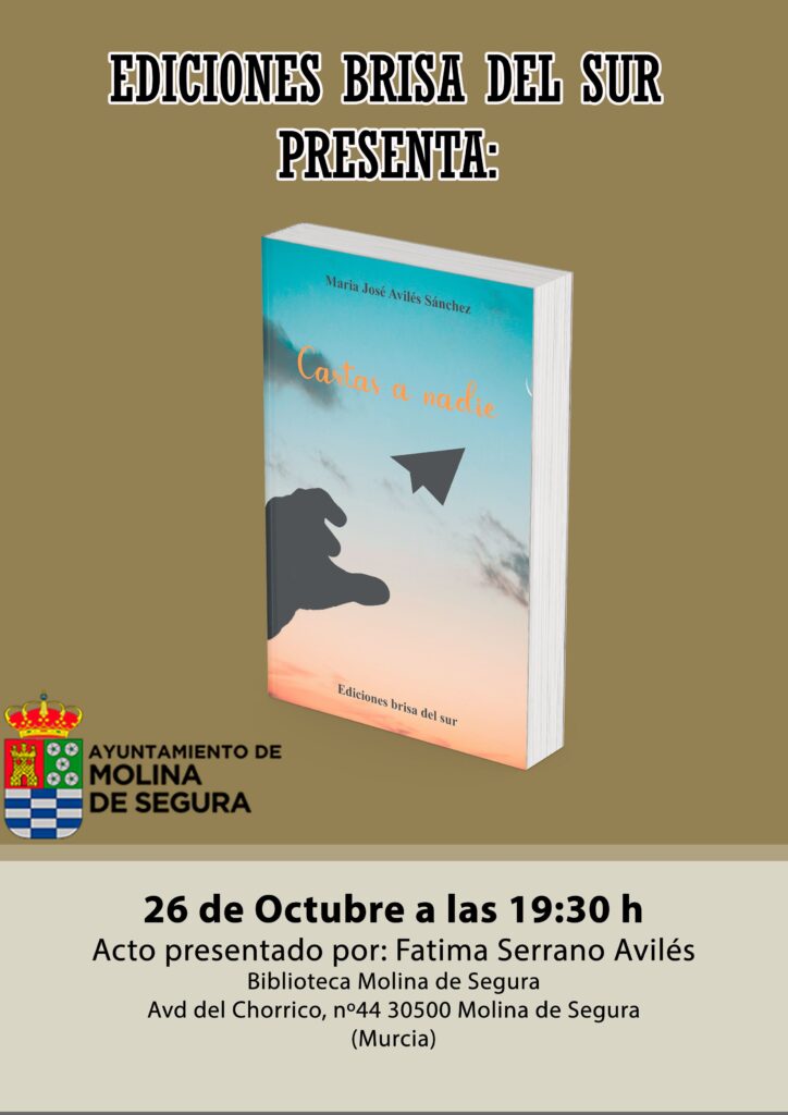 Libro 'Cartas a nadie' de María José Avilés Sánchez CARTEL PRESENTACIÓN