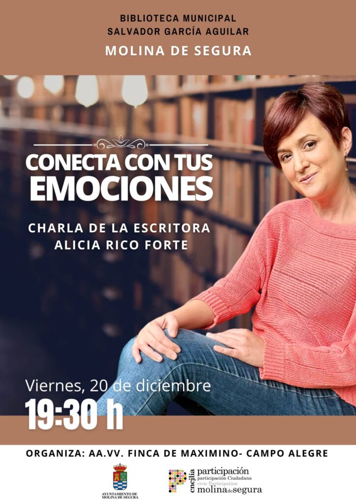Charla literaria 'Conecta con tus emociones', de Alicia Rico Forte CARTEL